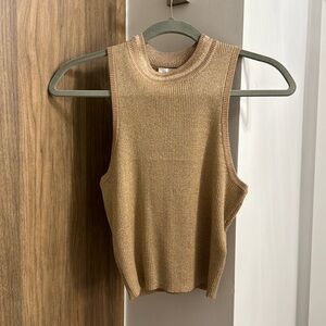 NWT Topshop perfect for the holiday’s gold shimmer mockneck crop tank